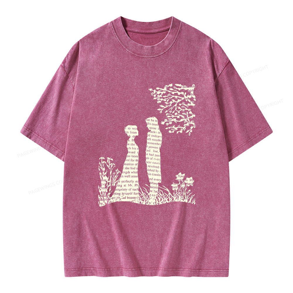 Pagewings Literary Book Lover Unisex Washed T-shirt