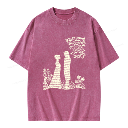 Pagewings Literary Book Lover Unisex Washed T-shirt