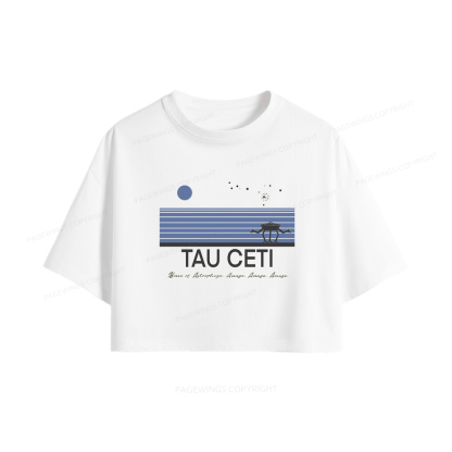 Pagewings Tau Ceti Women Crop Tops
