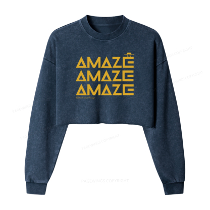 Pagewings Amaze Washed Crop Sweatshirt