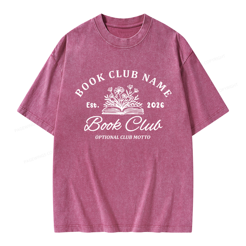 Pagewings Personalized Book Club Unisex Washed T-shirt