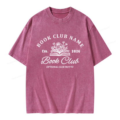 Pagewings Personalized Book Club Unisex Washed T-shirt