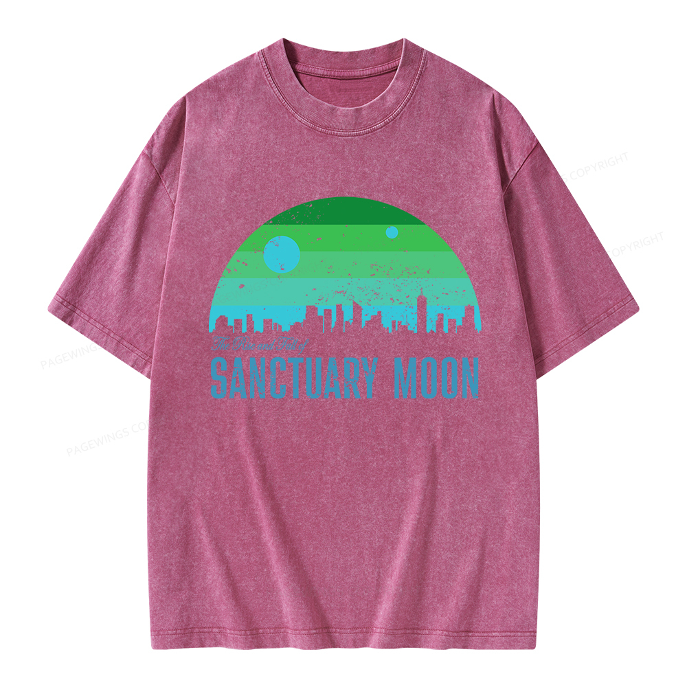 Pagewings The Rise and Fall of Sanctuary Moon Unisex Washed T-shirt