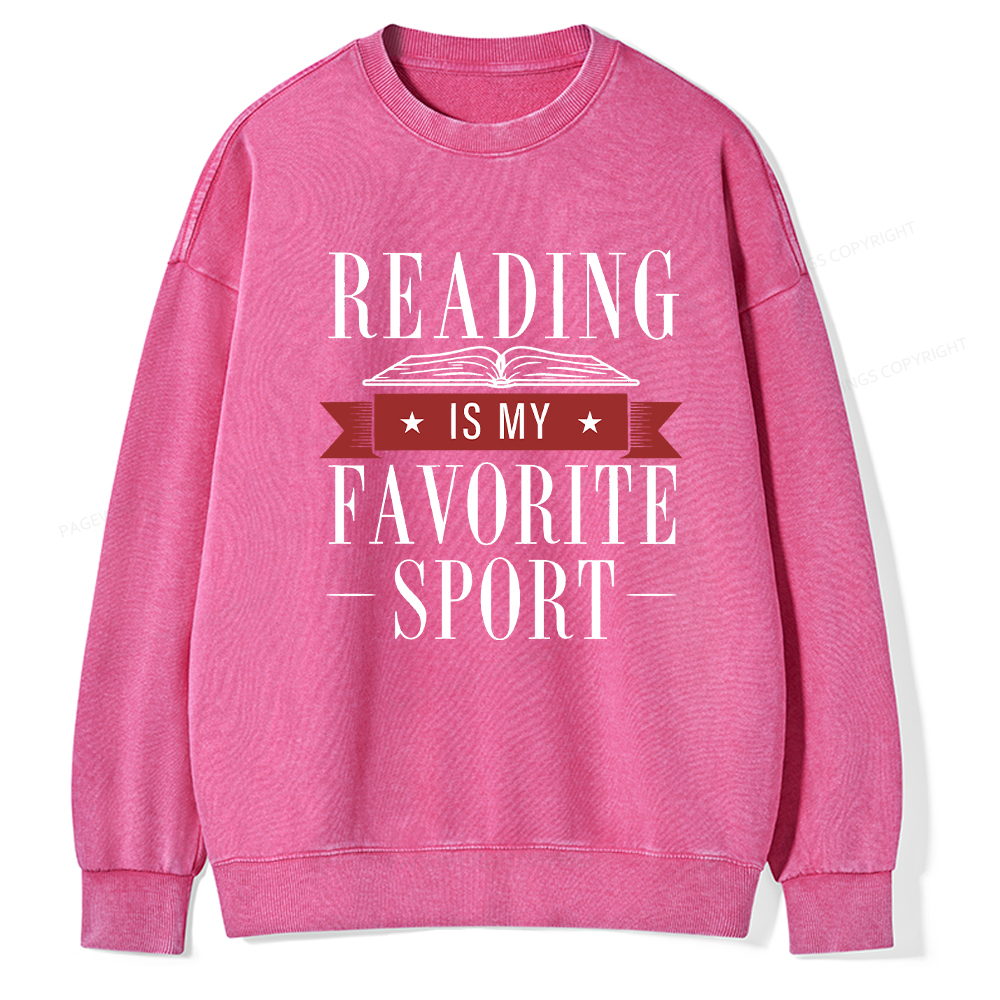 Pagewings Reading Is My Favorite Sport Washed Sweatshirt