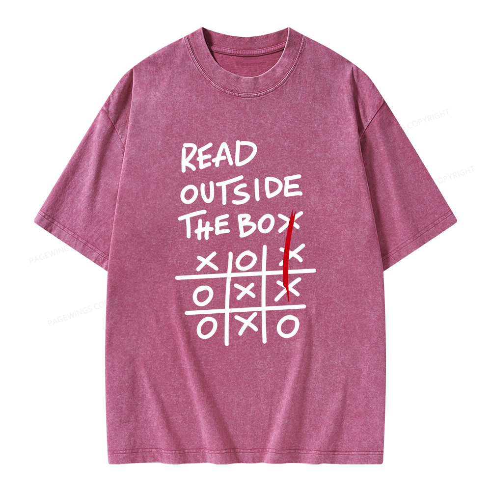 Pagewings Read Outside The Box Unisex Washed T-shirt