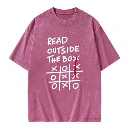 Pagewings Read Outside The Box Unisex Washed T-shirt