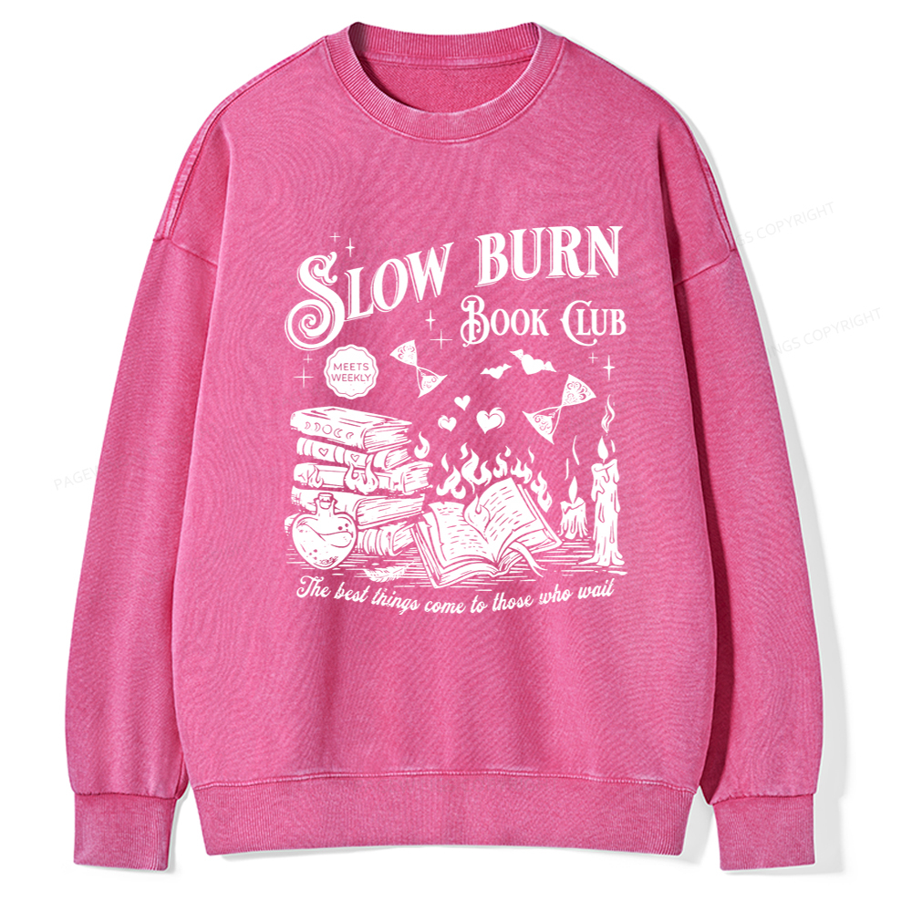 Pagewings Slow Burn Book Club Washed Sweatshirt