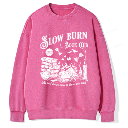 Pagewings Slow Burn Book Club Washed Sweatshirt