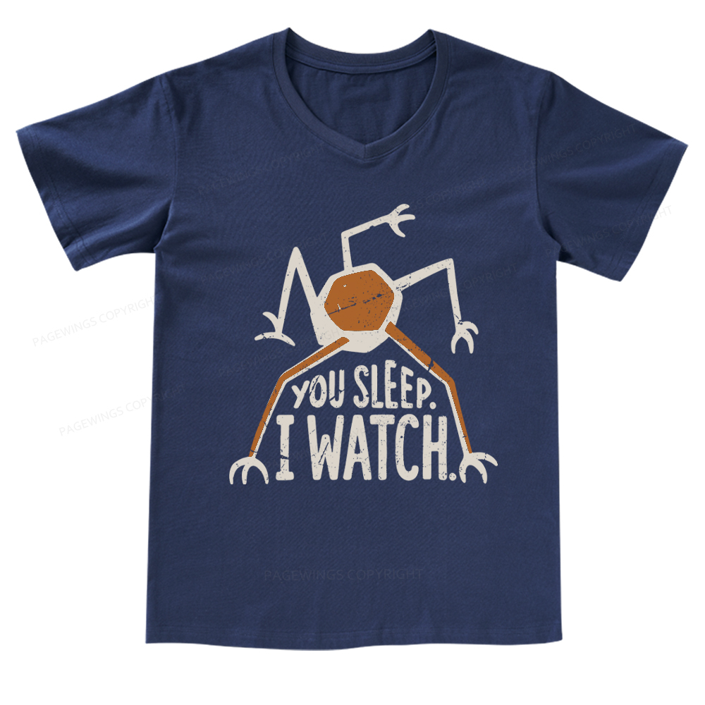 Pagewings You Sleep I Watch V-neck T-shirt