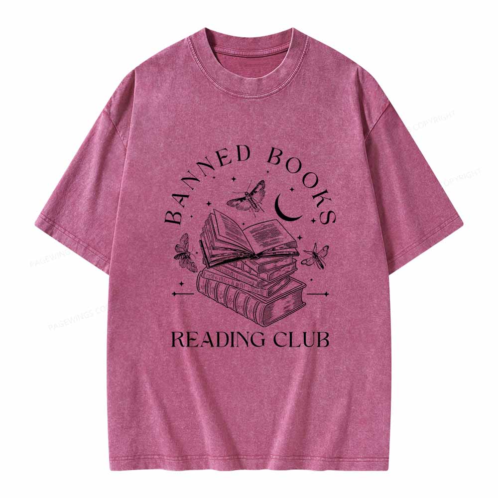 Pagewings Banned Book Reading Club Shirt Unisex Washed T-shirt