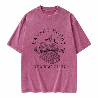 Pagewings Banned Book Reading Club Shirt Unisex Washed T-shirt