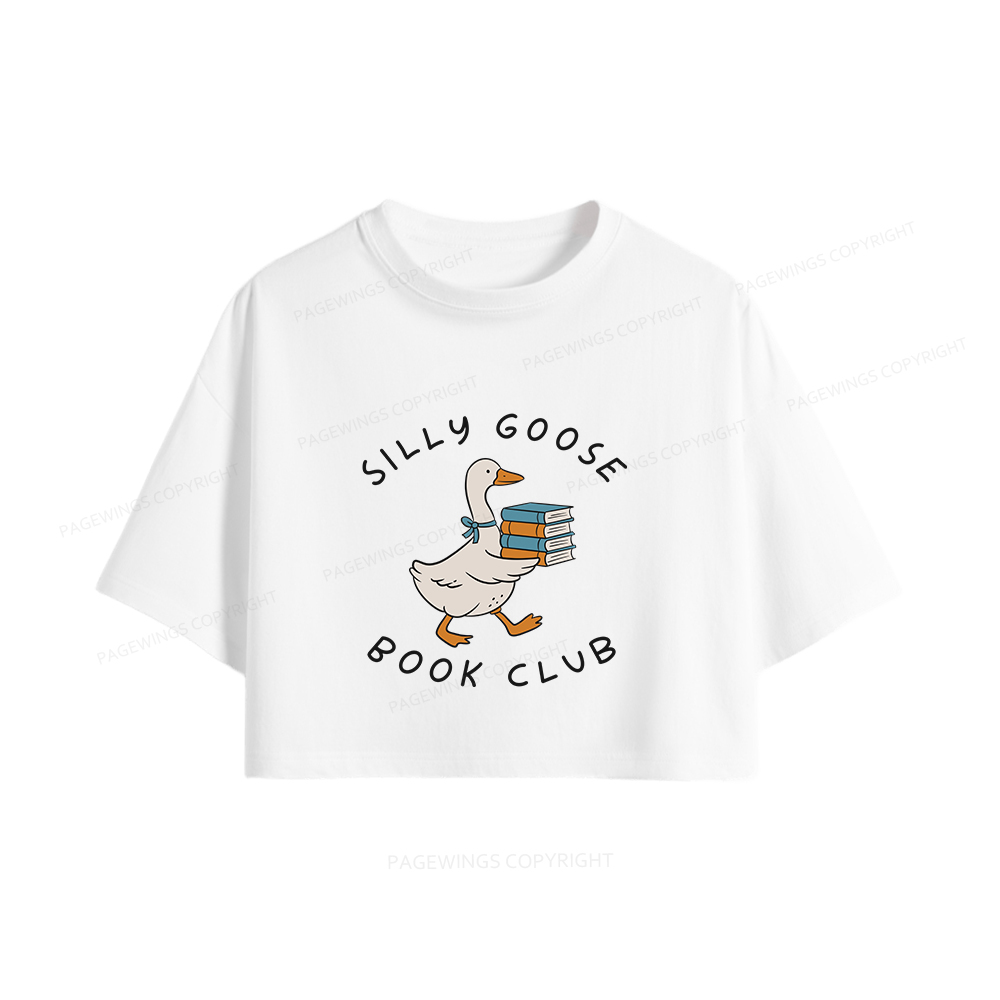 Pagewings Silly Goose Book Club Women Crop Tops
