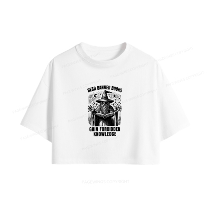 Pagewings Read Banned Books Gain Forbidden Knowledge Women Crop Tops