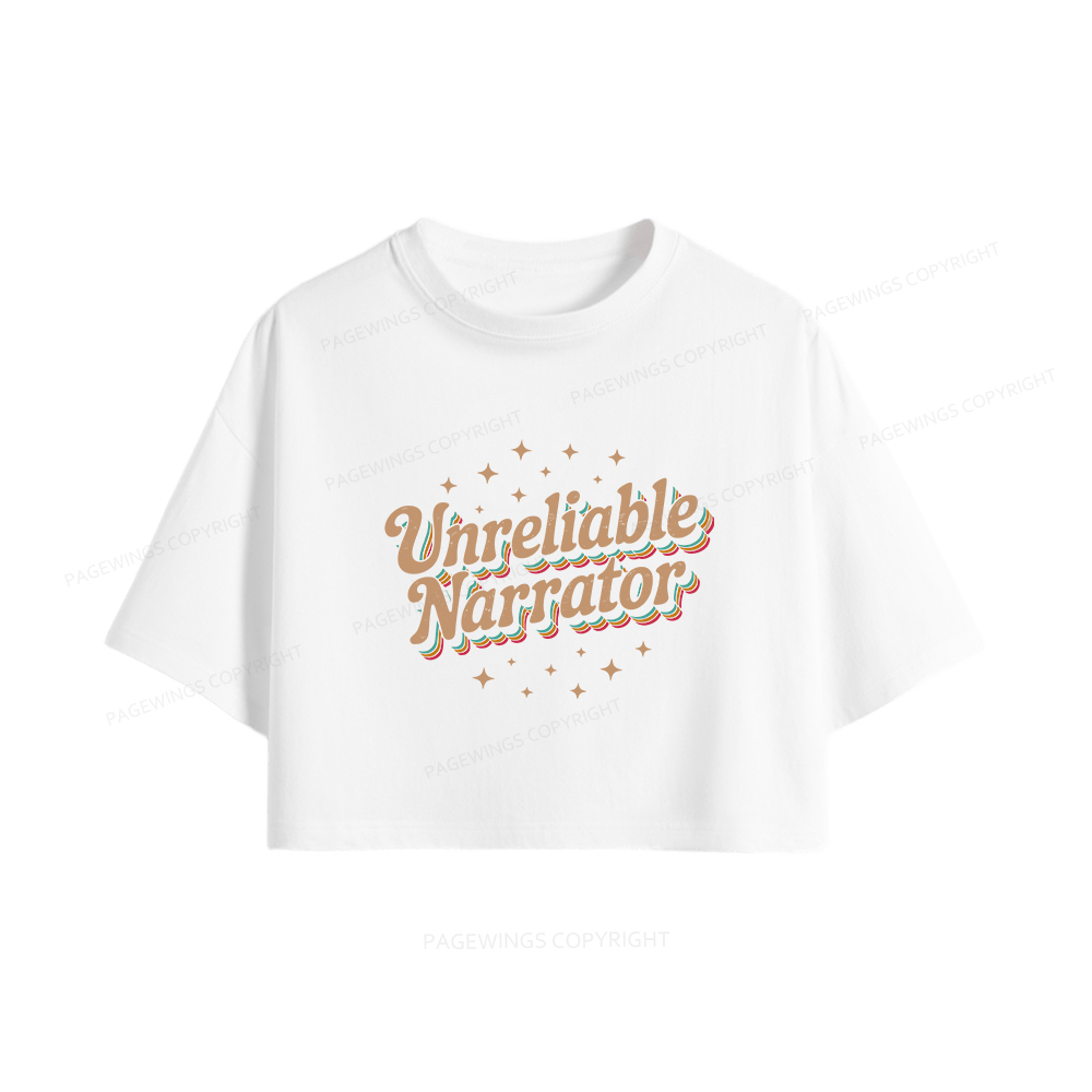 Pagewings Unreliable Narrator Women Crop Tops