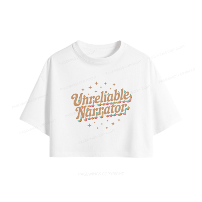 Pagewings Unreliable Narrator Women Crop Tops