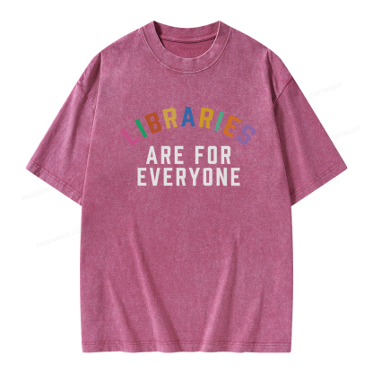 Pagewings Libraries Are For Everyone Unisex Washed T-shirt