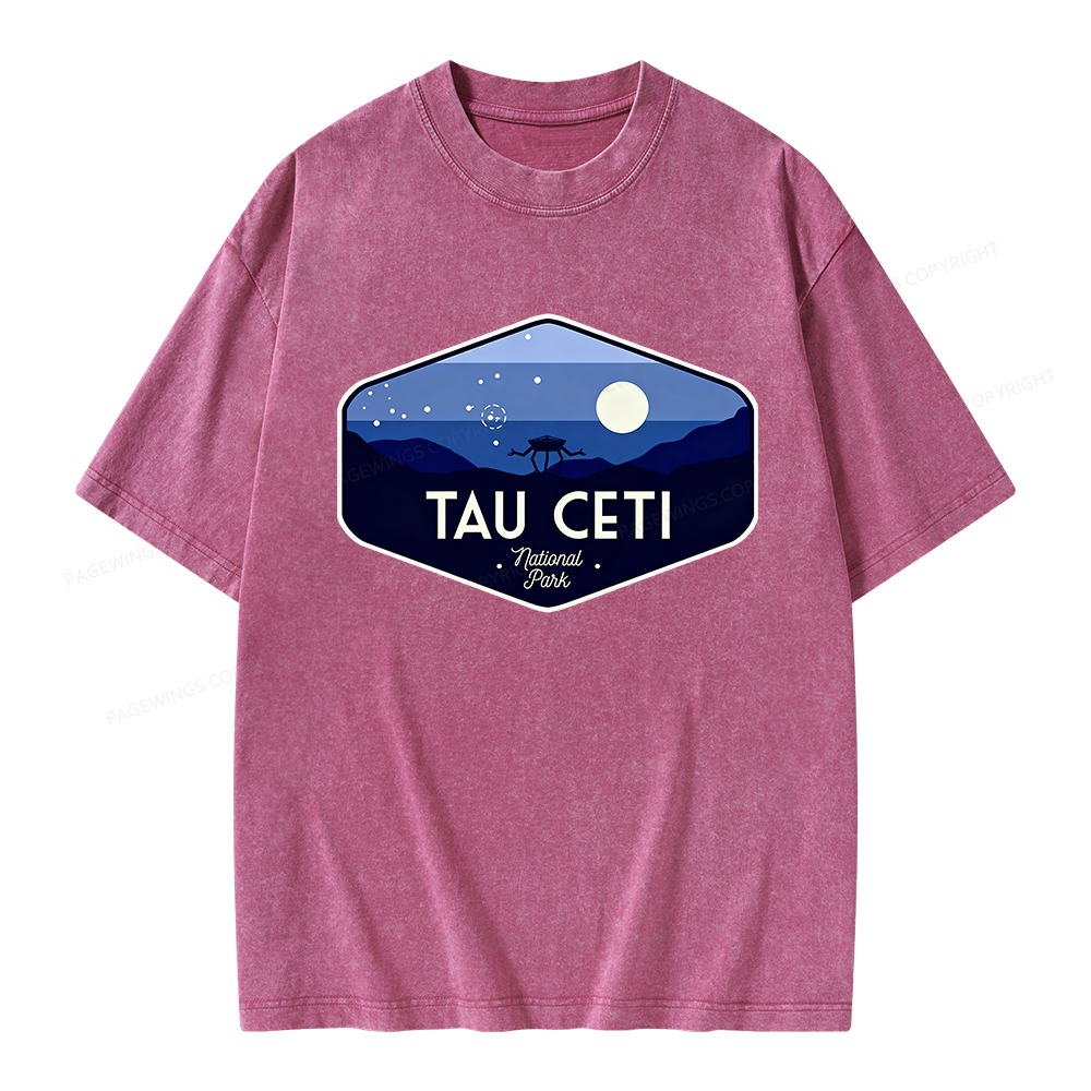 Pagewings Tau Ceti Unisex Washed T-shirt