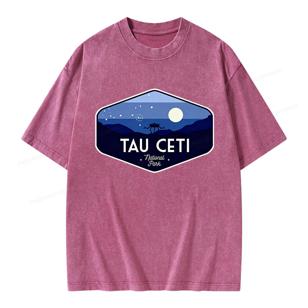 Pagewings Tau Ceti Unisex Washed T-shirt