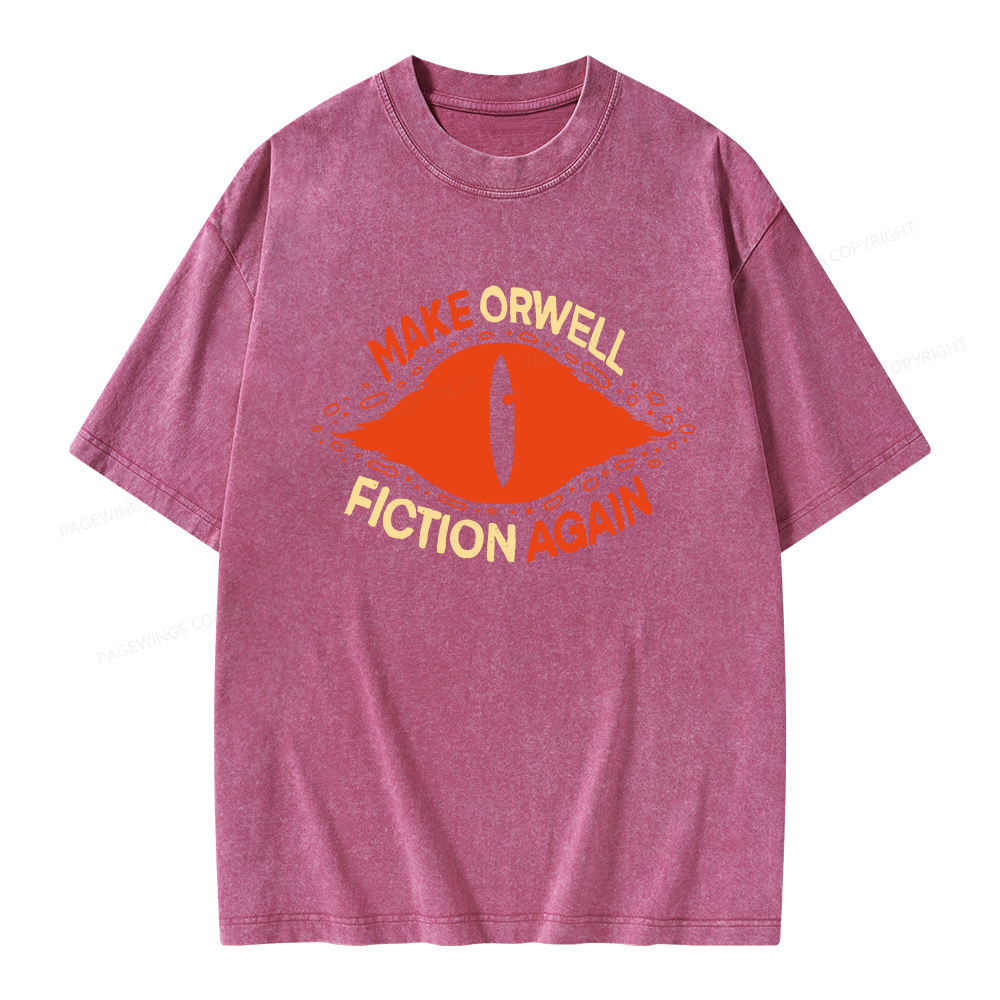 Pagewings Make Orwell Fiction Again Unisex Washed T-shirt