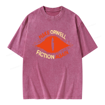 Pagewings Make Orwell Fiction Again Unisex Washed T-shirt
