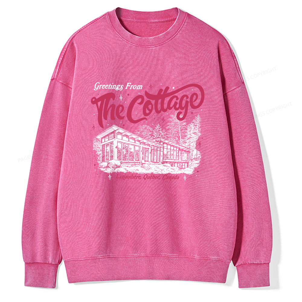 Pagewings Coming To The Cottage Unisex Washed Sweatshirt