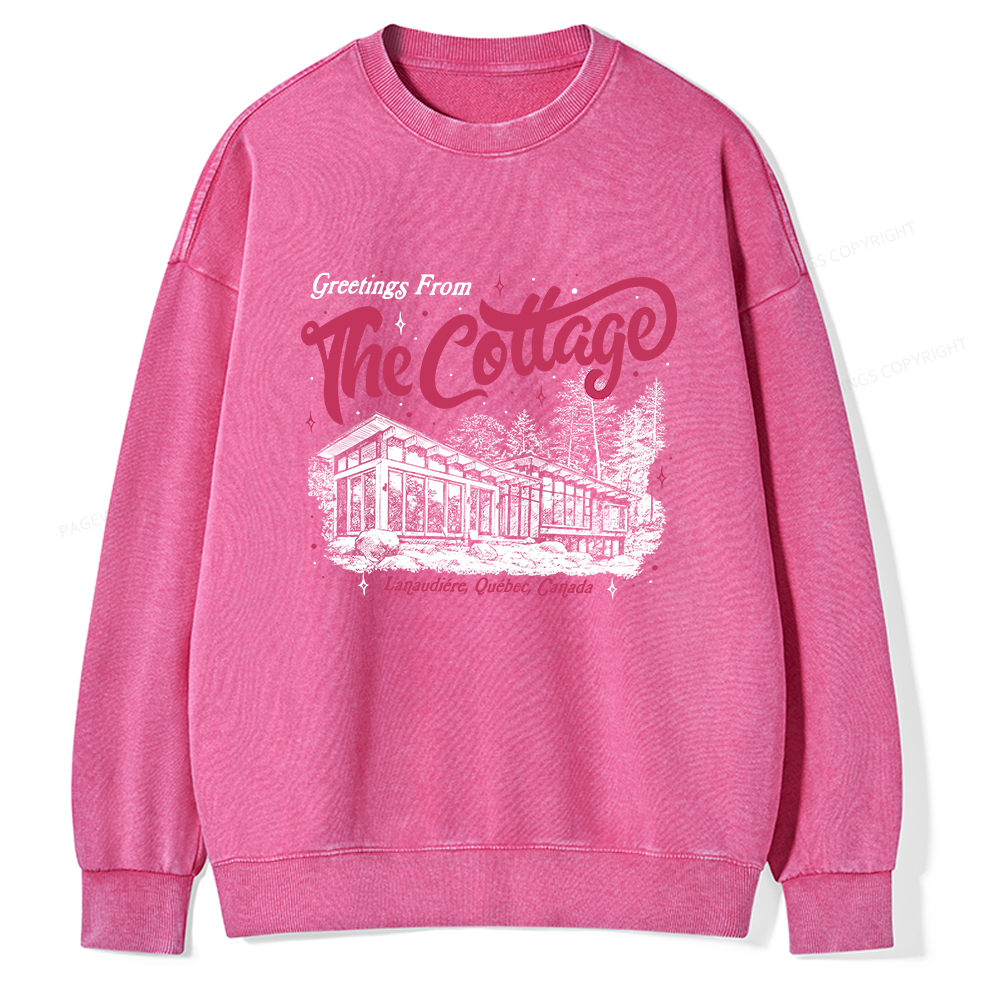 Pagewings Coming To The Cottage Unisex Washed Sweatshirt