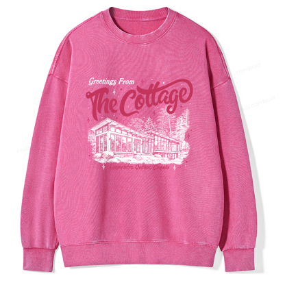 Pagewings Coming To The Cottage Unisex Washed Sweatshirt
