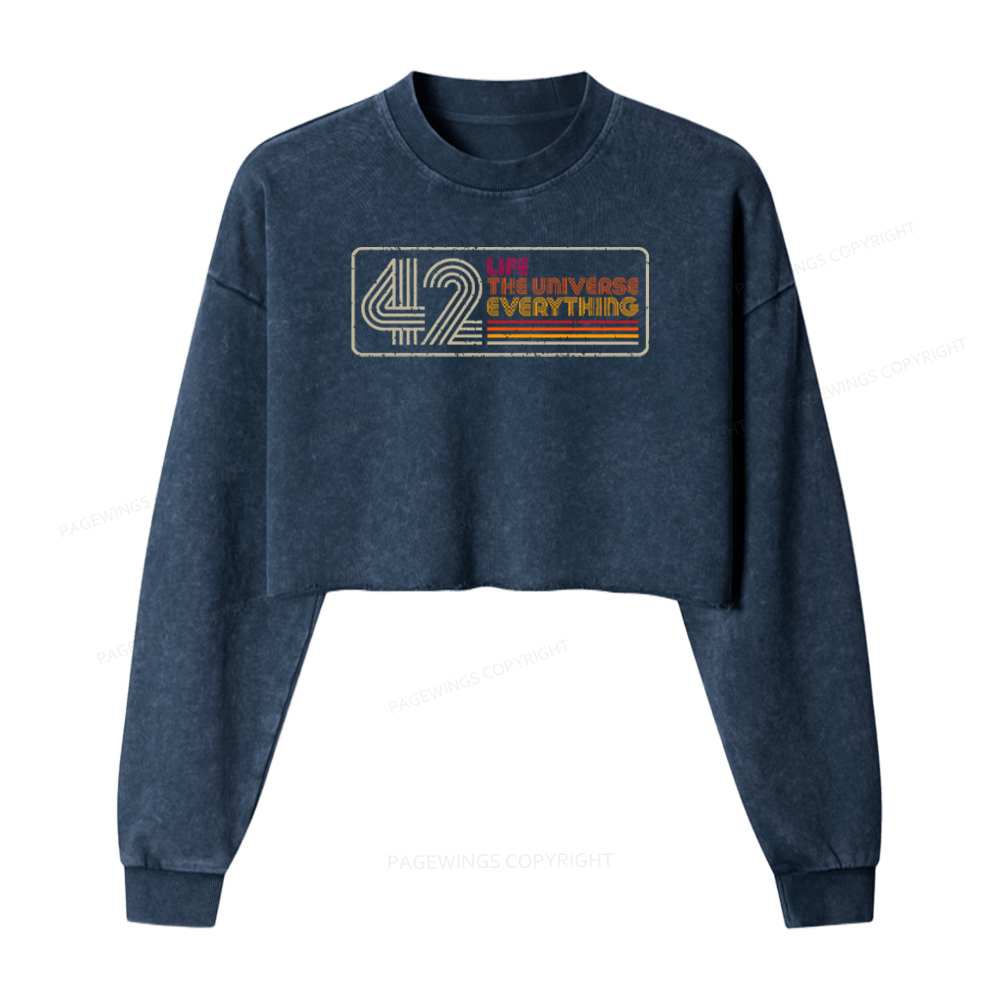 Pagewings Sci-Fi Book Lover Washed Crop Sweatshirt