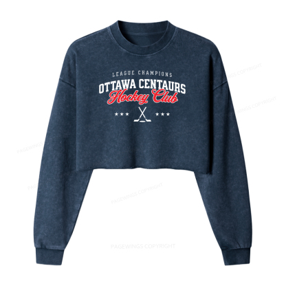 Pagewings Hockey Club Washed Crop Sweatshirt