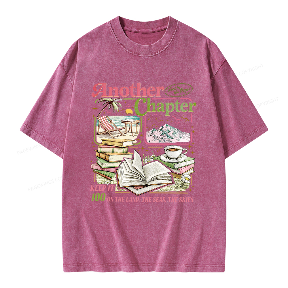 Pagewings One More Chapter Bookish Unisex Washed T-shirt
