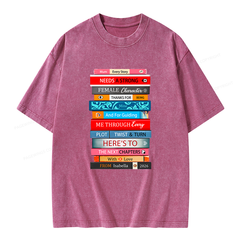 Pagewings Personalised Books Mother's Day Unisex Washed T-shirt