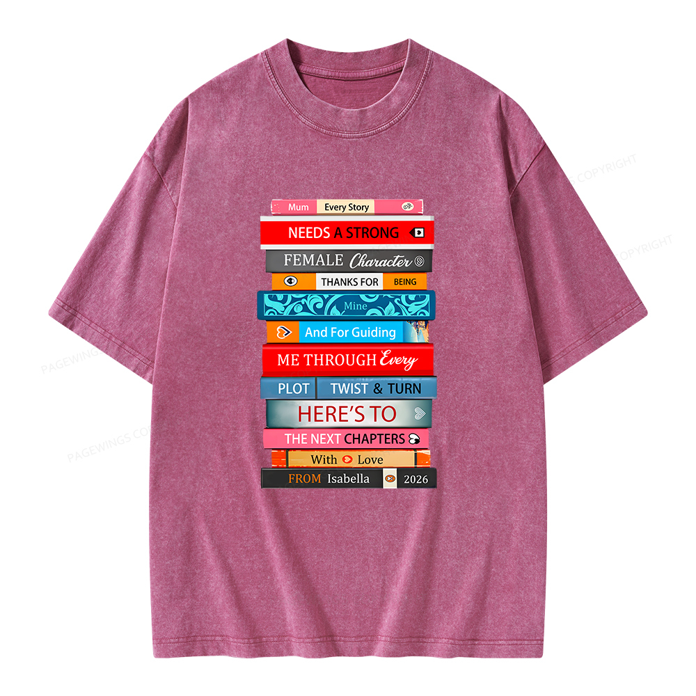 Pagewings Personalised Books Mother's Day Unisex Washed T-shirt