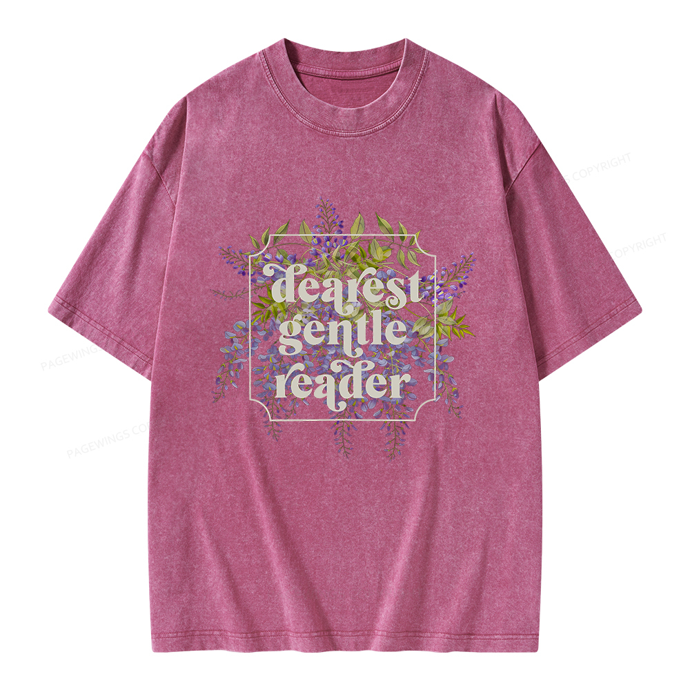 Pagewings Dearest Gentle Reader Unisex Washed T-shirt