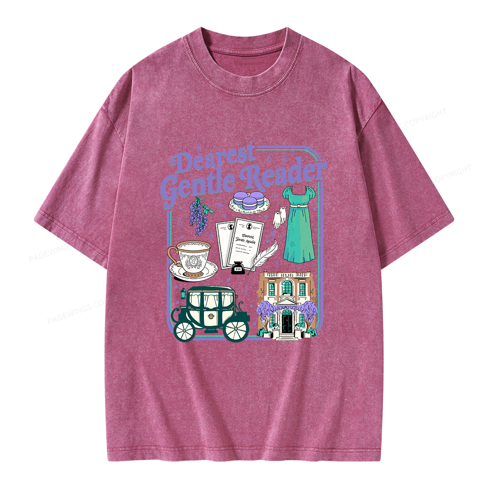 Pagewings Dearest Gentle Reader Unisex Washed T-shirt