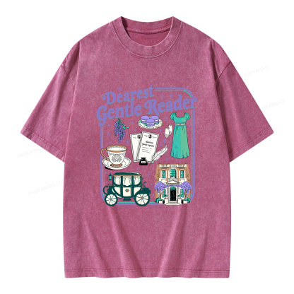 Pagewings Dearest Gentle Reader Unisex Washed T-shirt