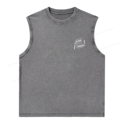 Pagewings Room Numbers Unisex Washed Tank Top