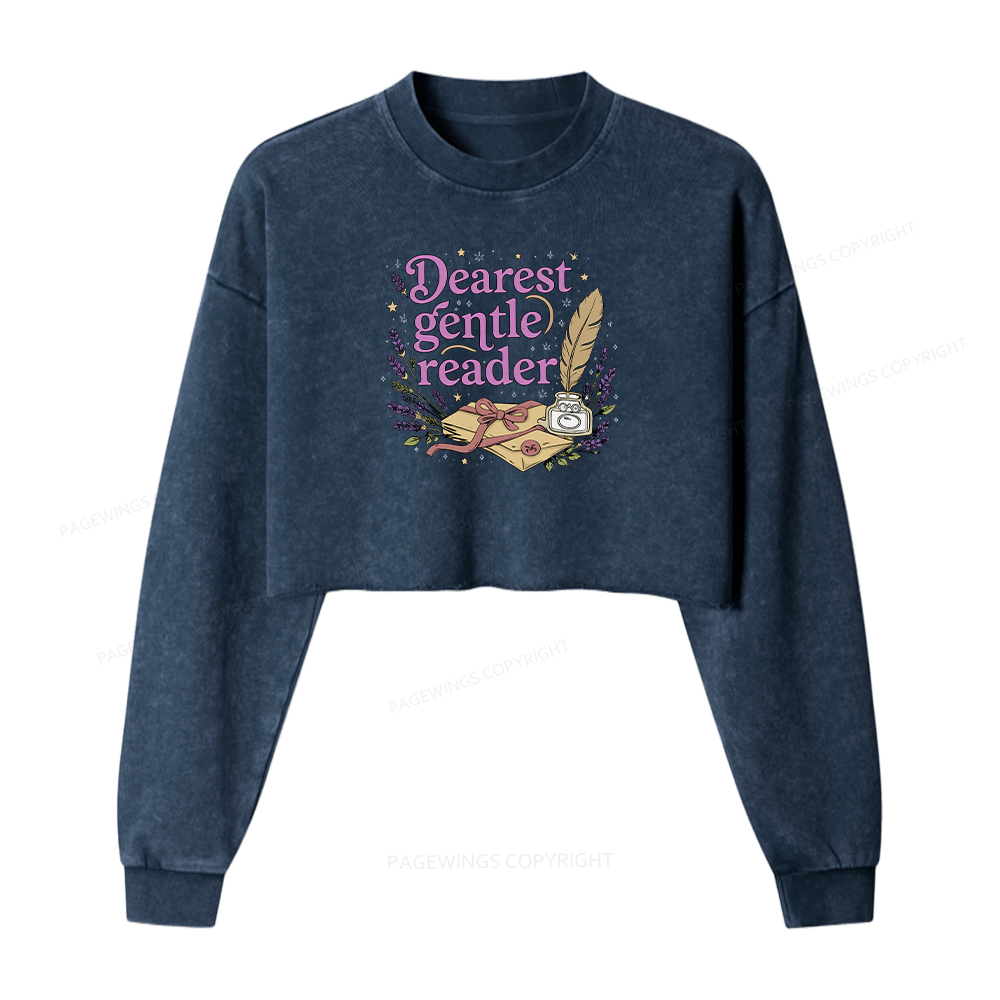Pagewings Dearest Gentle Reader Washed Crop Sweatshirt