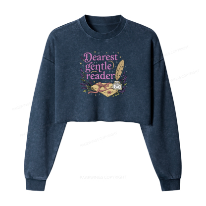 Pagewings Dearest Gentle Reader Washed Crop Sweatshirt