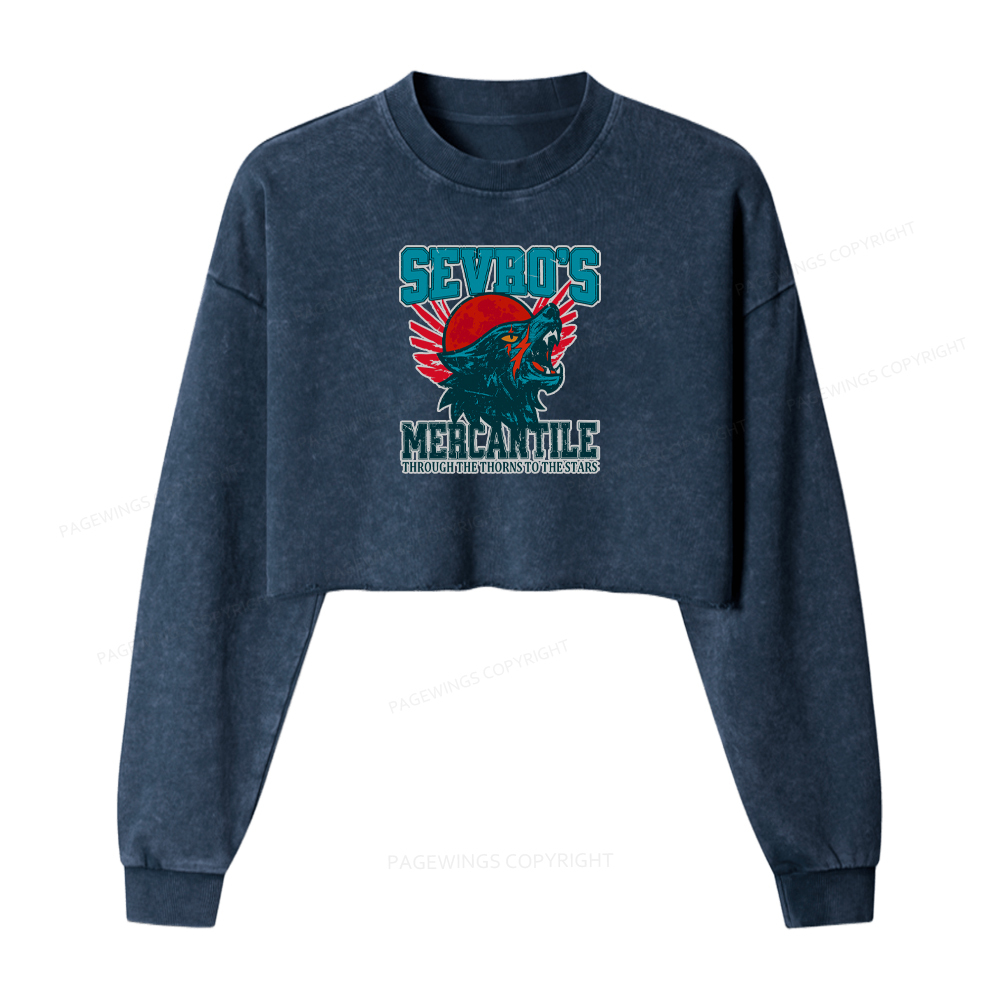 Pagewings Through The Thorns To The Stars Washed Crop Sweatshirt