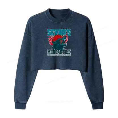 Pagewings Through The Thorns To The Stars Washed Crop Sweatshirt