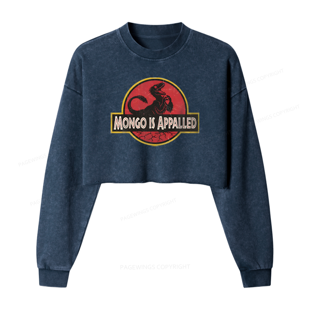 Pagewings Mongo Is Appalled Washed Crop Sweatshirt