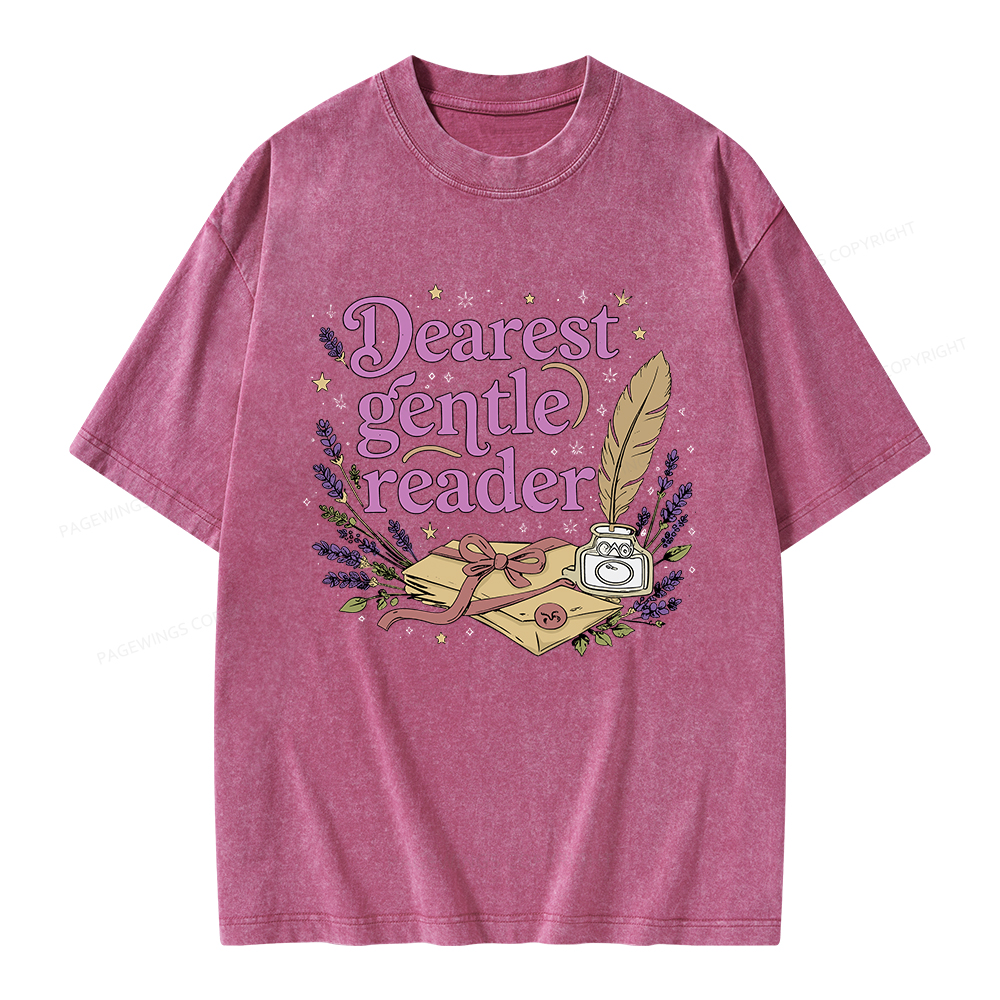 Pagewings Dearest Gentle Reader Unisex Washed T-shirt