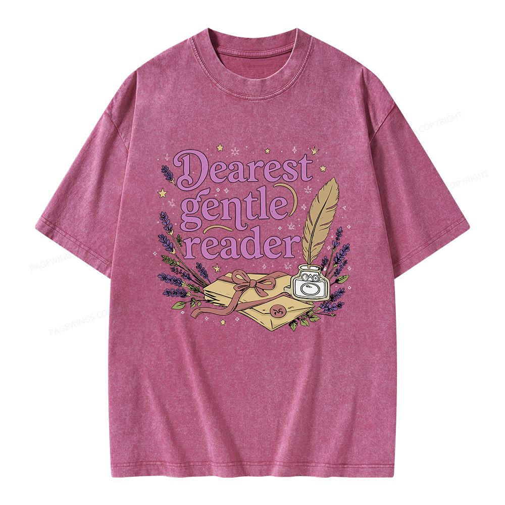 Pagewings Dearest Gentle Reader Unisex Washed T-shirt