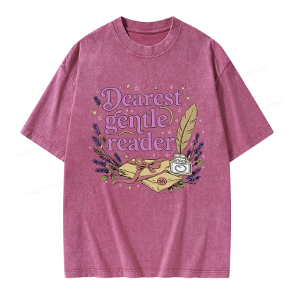 Pagewings Dearest Gentle Reader Unisex Washed T-shirt