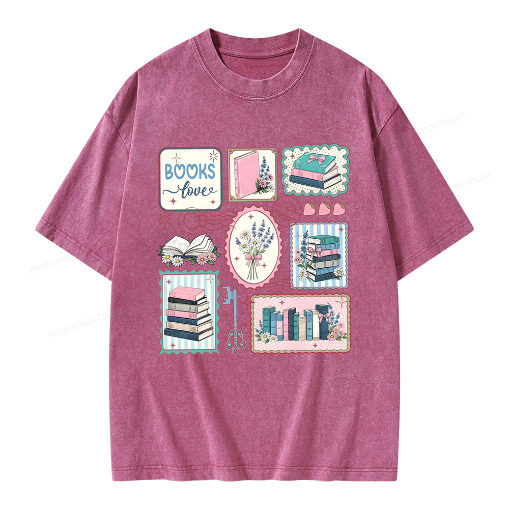 Pagewings Book Lover Book Club Unisex Washed T-shirt