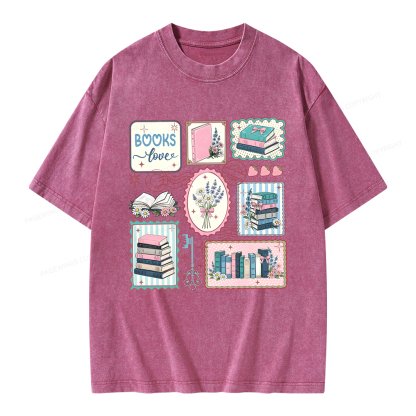 Pagewings Book Lover Book Club Unisex Washed T-shirt
