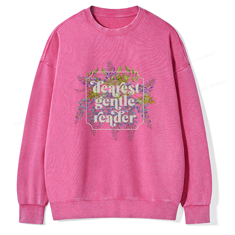 Pagewings Dearest Gentle Reader Unisex Washed Sweatshirt