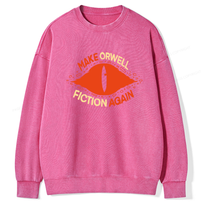 Pagewings Make Orwell Fiction Again Unisex Washed Sweatshirt