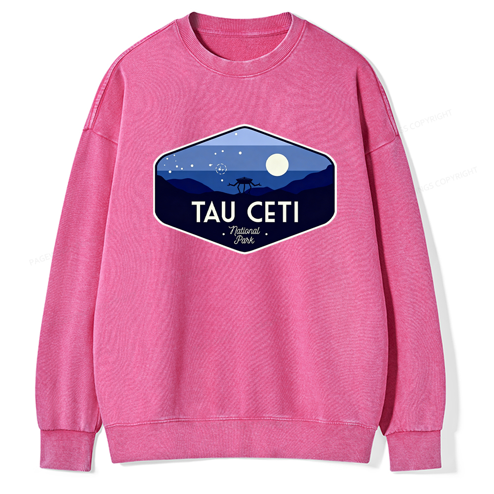 Pagewings Tau Ceti Unisex Washed Sweatshirt