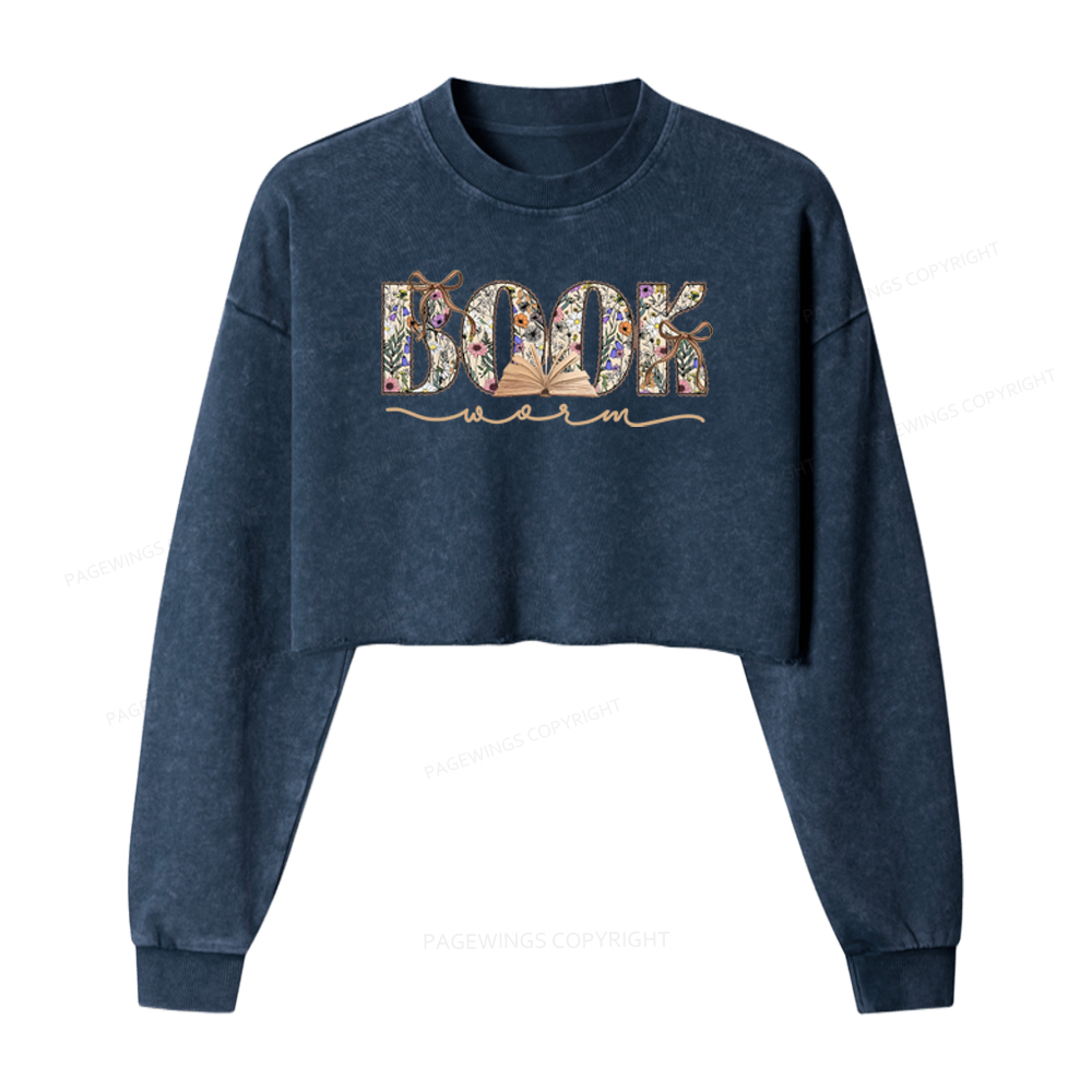 Pagewings Bookworm Washed Crop Sweatshirt